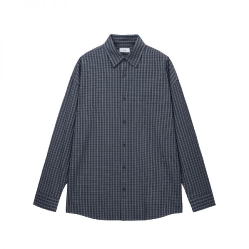 LF TNGT 국내판 셔츠 Kinoshita Seersucker Check Shirts Navy TNSH6E102N2
