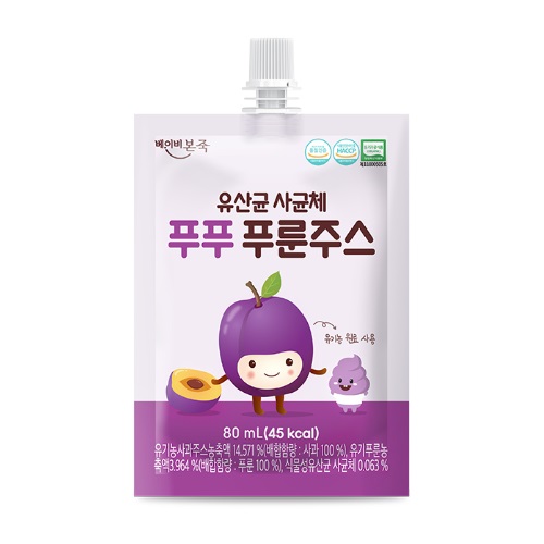 순수본 베이비본죽 푸푸 푸룬주스 80ml이미지입니다. 누르면 해당 게시물로 새창이동합니다.