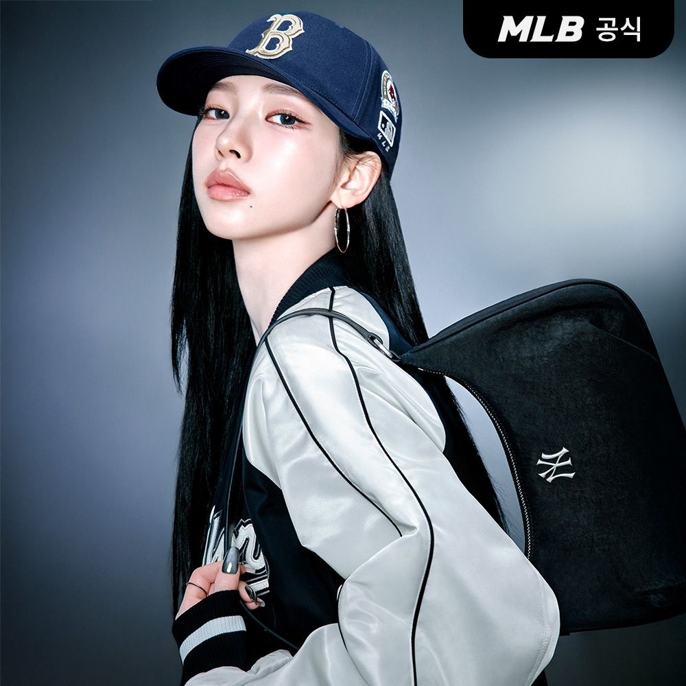 MLB 카리나PICK 26N 베이직 빈티지 나일론 호보백 NY Black 3ABQVN16N-50BKS_이미지