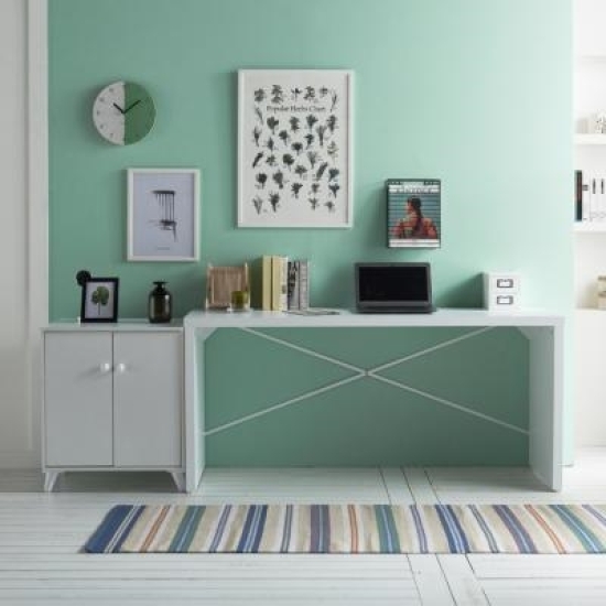 히트디자인 퍼즐 ㄷ자 책상 1600+600 수납 (160x55cm)_이미지