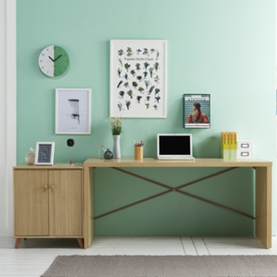 히트디자인 퍼즐 ㄷ자 책상 1600+600 수납 (160x55cm)_이미지