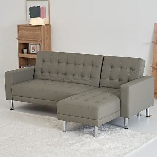 동서가구 로메 카우치 가죽 소파베드 3인용_이미지