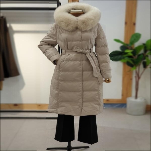 세이브존01폭스후드슬림핏덕다운롱패딩점퍼M23DA1B02