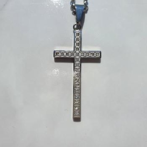 노블른 써지컬 스틸 큐빅 십자가 팬던트 목걸이 S9044193