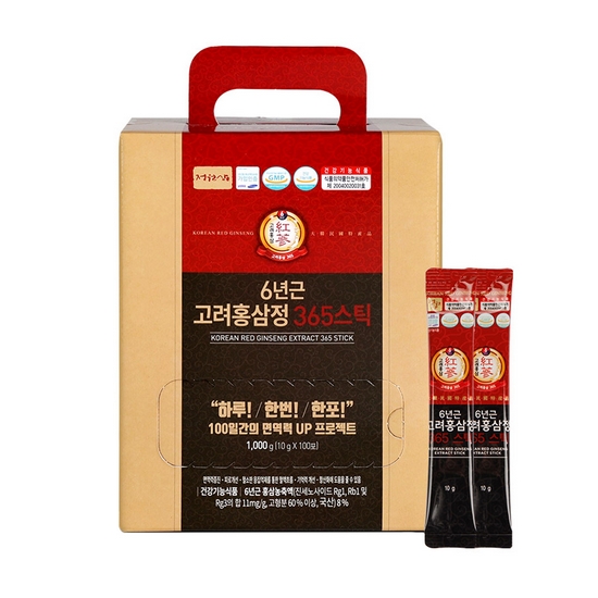 네이처가든 정원삼 6년근 고려홍삼정 365 스틱 10g 100포 (1개)_이미지