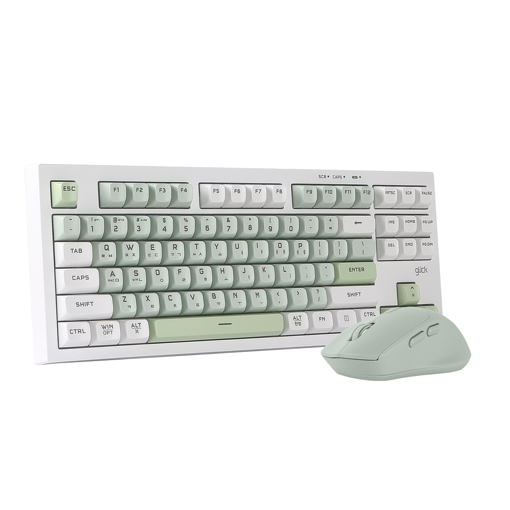 지클릭커 OFFICEPRO WMK50 사일런스 M 87 무선 키보드 마우스 세트 (Greenwich, RC2)_이미지