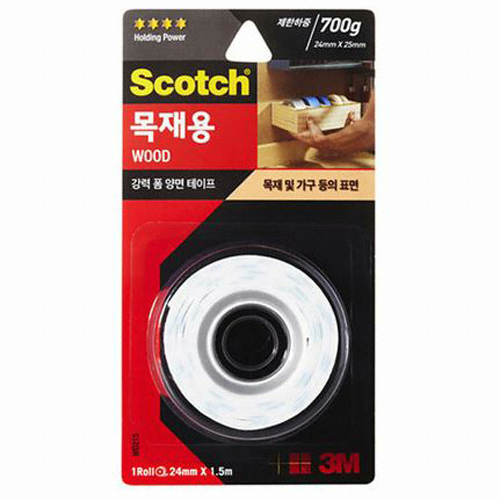 3M 스카치 강력목재용 폼양면테이프 24mm (1.5m, 1개)_이미지