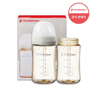 더블하트 모유실감 3세대 PPSU 오후의베이지 240ml (노꼭지) (2개)_이미지