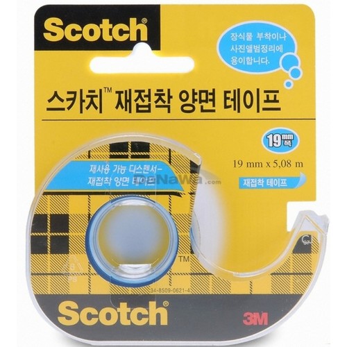 3M 스카치 238 재접착 양면 테이프 19mm x 5.08m이미지입니다. 누르면 해당 게시물로 새창이동합니다.