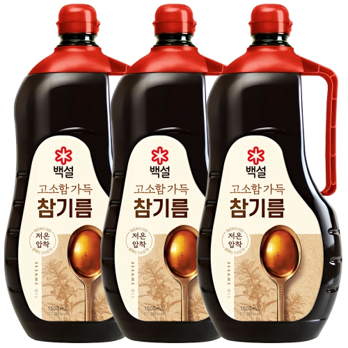 백설 고소함가득 참기름 1.5L (3개)_이미지