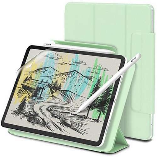 신지모루 iPad Pro 12.9 6세대 마그네틱 폴리오 애플펜슬커버 케이스+종이질감 필름 세트_이미지