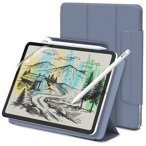신지모루 iPad Pro 12.9 6세대 마그네틱 폴리오 애플펜슬커버 케이스+종이질감 필름 세트_이미지