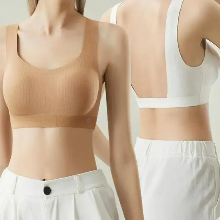 백리스 U넥 등파인 브라탑 골지 심리스 브라 23552415A