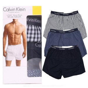 캘빈클라인언더웨어 우븐 사각팬티 남성 트렁크 3매