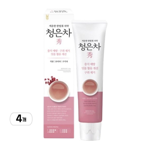 애경 2080 청은차 수 치약 120g (4개)