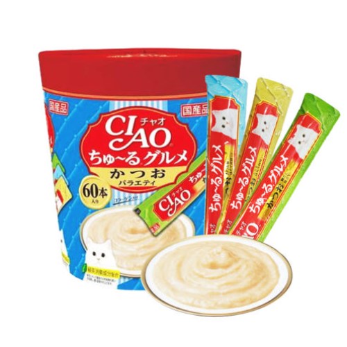 이나바 캣 챠오츄르 구루메 가다랑어 버라이어티 SC-221 840g (14g x 60p)