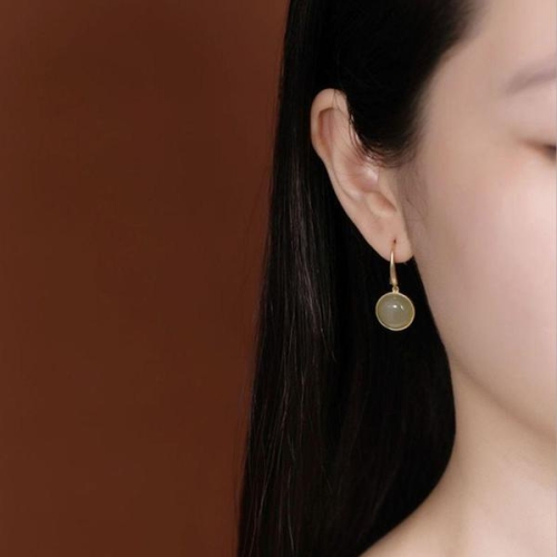 자연주의 옥시리즈 원형 비취 청옥 S925상감 귀 WCC05B1_이미지