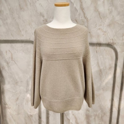 요이츠 라운드 캐시미어 배색 니트_YH09KKN50