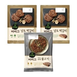 CJ제일제당 비비고 남도떡갈비 450g x2 + 바싹불고기 460g x1