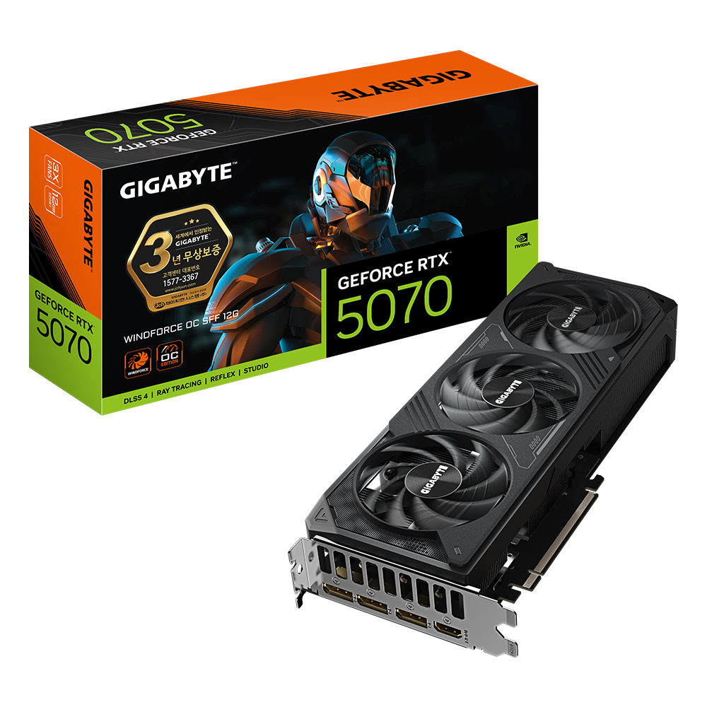 GIGABYTE ������ RTX 5070 WINDFORCE OC SFF D7 12GB ���̾���