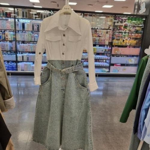 Destijl HC34 봄가을상의셔츠형뒷허리밴드청라인원피스 D2513op04 S31446459