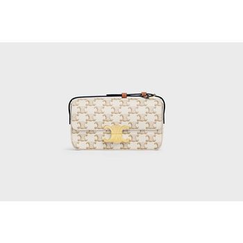 셀린느 클로드 트리옹프 캔버스 카프스킨 화이트 숄더백 68155890_이미지