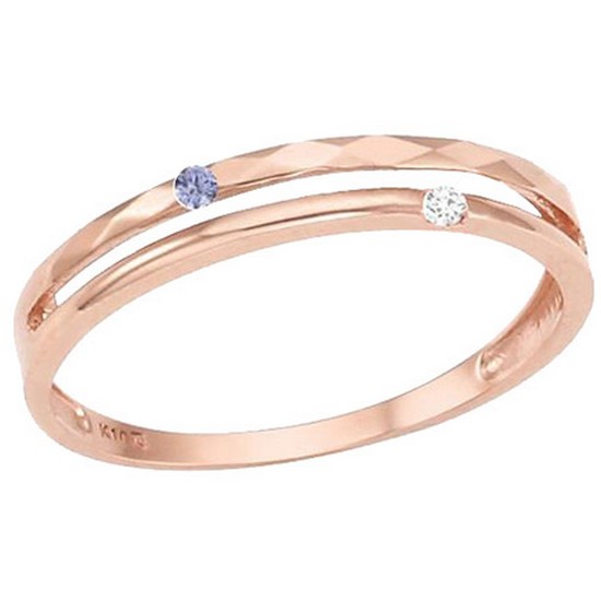 이랜드 로이드 10K 더블라인 탄생석 12월 탄자나이트 반지 LRT1952MT