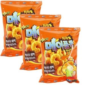 크라운제과 카라멜 메이플콘 3개 124g_이미지