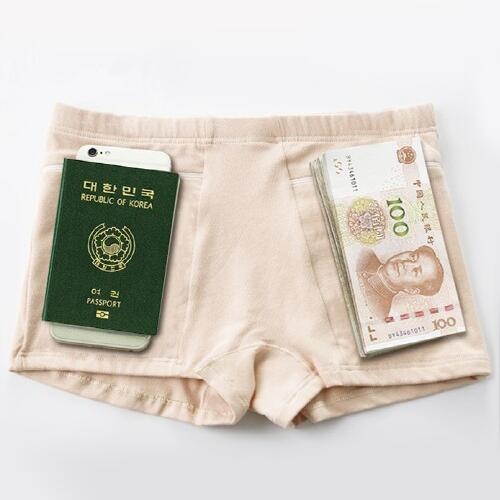 여행용 지퍼 여권 팬티 주머니 소매치기방지 유럽 도난방지 속옷
