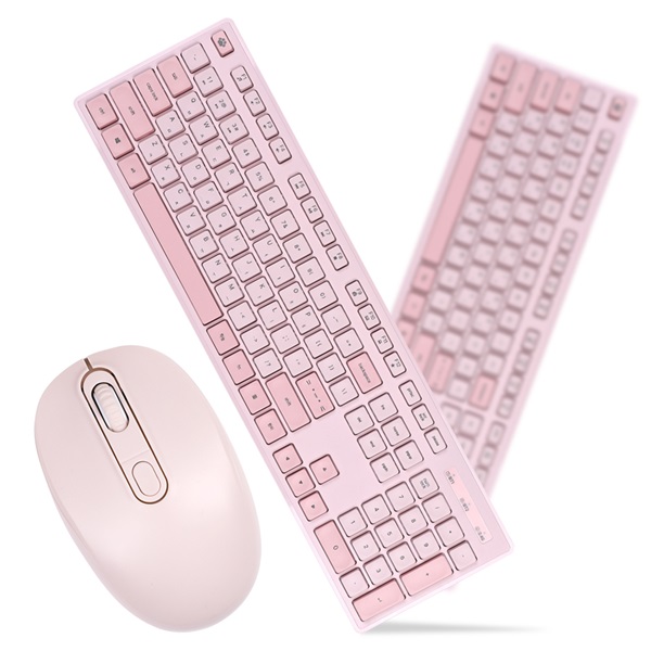 몬스타 가츠 X104W 콤보 무선 키보드 마우스 세트 (딸기 샤베트)_이미지