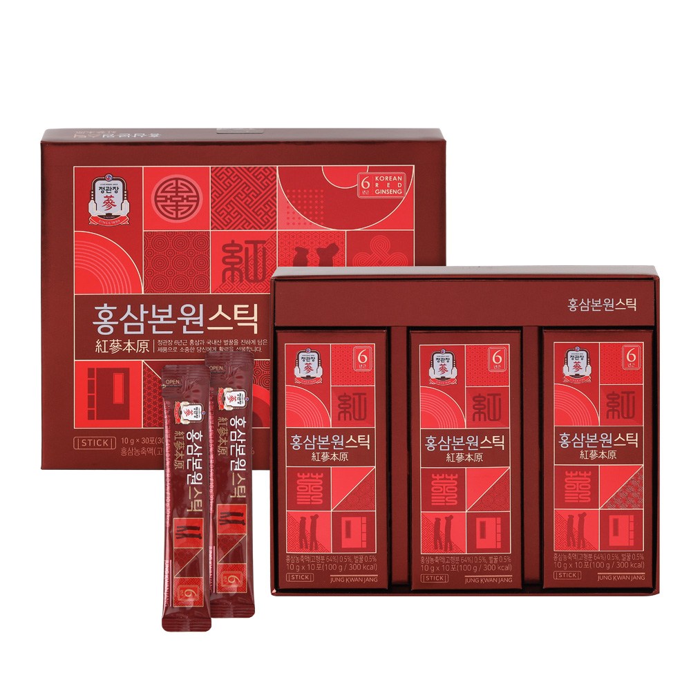 한국인삼공사 정관장 홍삼본원스틱 10g 30포 (3개)