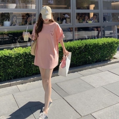 여자 반팔 티셔츠 오버핏 라운드 박스티 KYR-WEC6F18