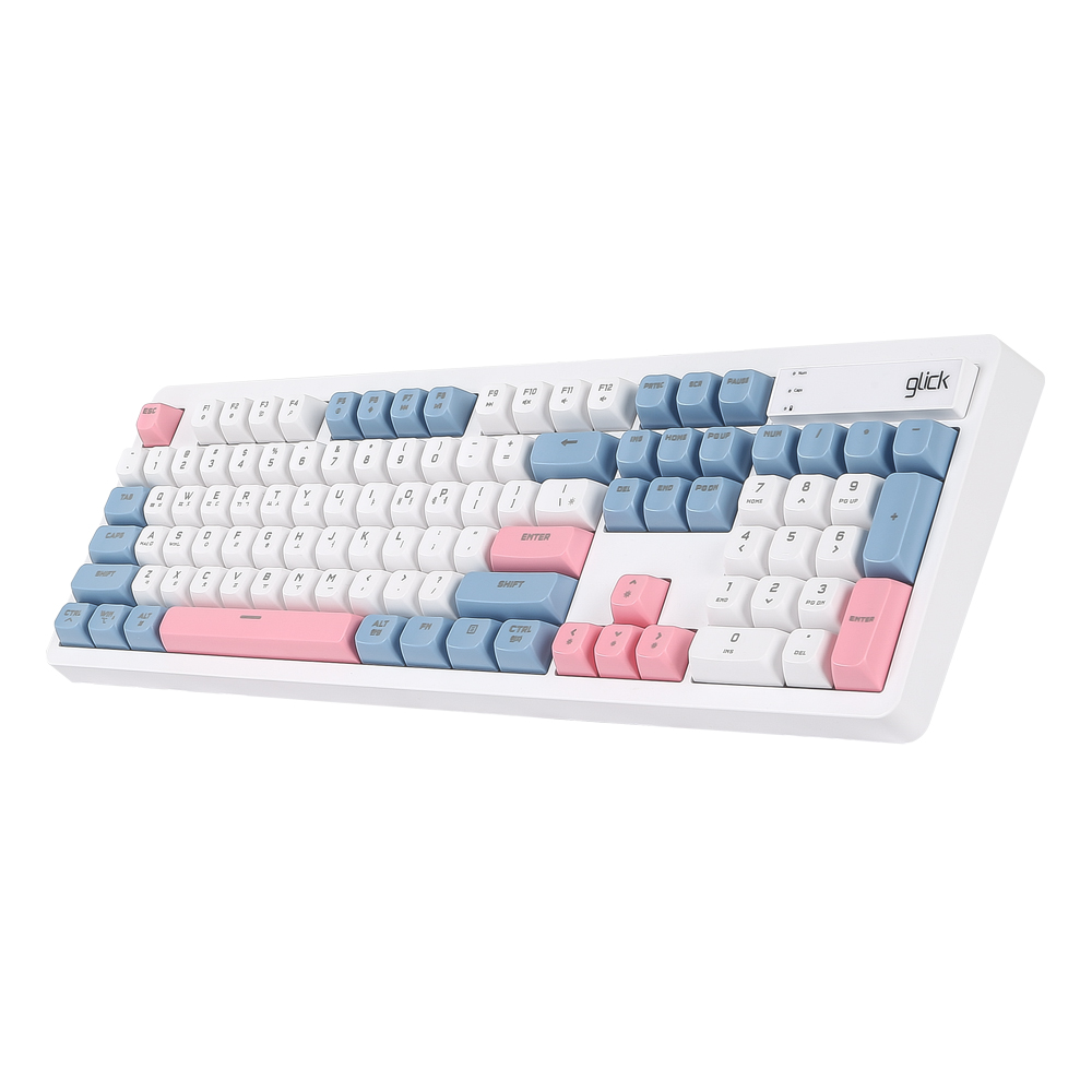 지클릭커 OFFICEPRO WK50 사일런스 M RGB 무소음 방수 무선 블루투스 104 (Sky Pink)_이미지