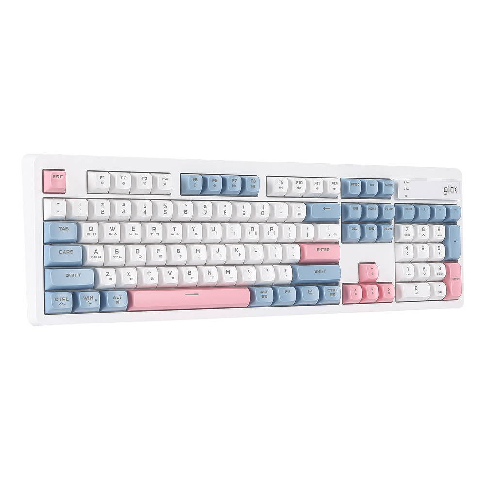 지클릭커 OFFICEPRO WK50 사일런스 M RGB 무소음 방수 무선 블루투스 104 (Sky Pink)_이미지