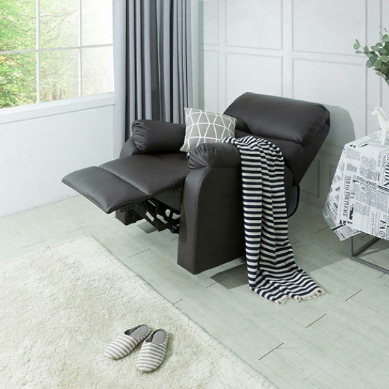 에보니아 파브 가죽 리클라이너 1인용_이미지