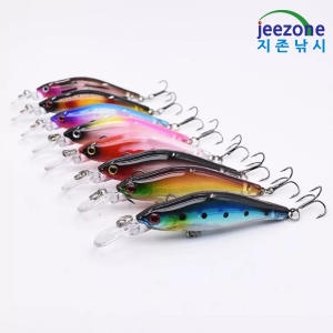 지존낚시 미노우 서스팬드 80mm 6g 배스 쏘가리 꺽지 루어 낚시 용품 민물 씽킹 저크 베이트