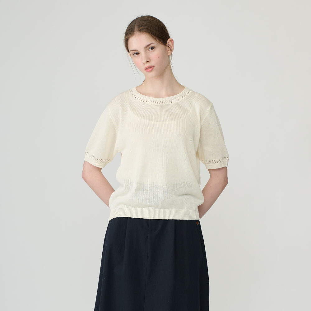 BCBG G 반소매 니트 B6F7G174_이미지