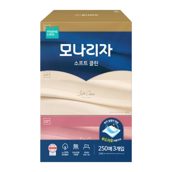 모나리자 소프트 클린 미용티슈 250매 (3입) (2팩(6입))_이미지