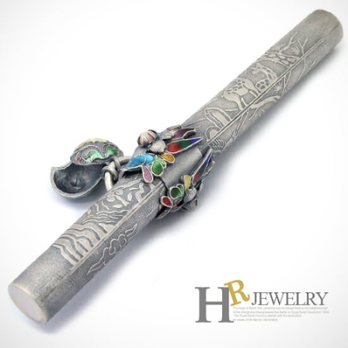 호림쥬얼리 실버92.5정품 고급 HR 궁중 칠보 원형 은장도_이미지