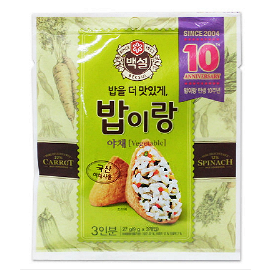 CJ제일제당 백설 밥이랑 야채 27g이미지입니다. 누르면 해당 게시물로 새창이동합니다.