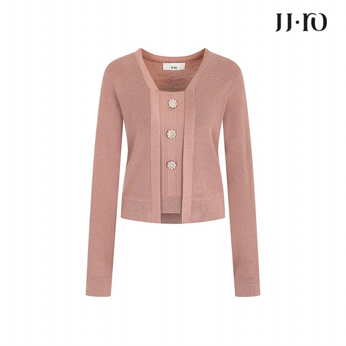 바바패션 JJ지고트 여성 블렌드 펄버튼 풀오버 니트 GL9A1POJ1