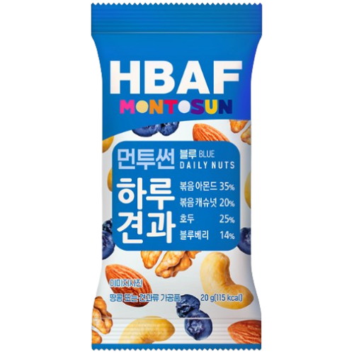 (주)바프 HBAF 먼투썬 하루견과 블루 20g (50개)