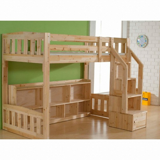 퍼스웰 삼나무원목 키높이 벙커침대 ON_004 SS (매트별도)