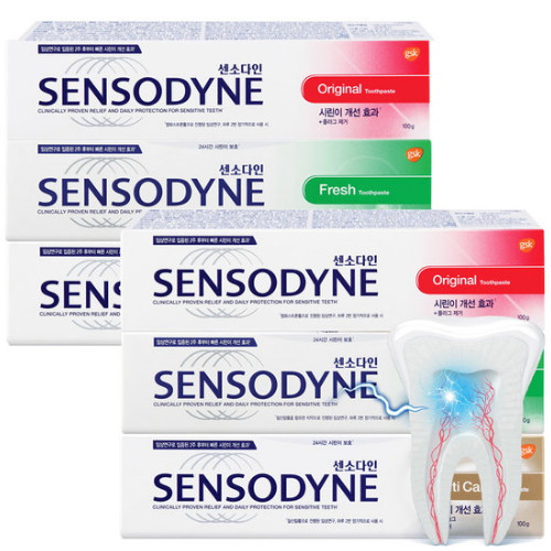 글락소스미스클라인 센소다인 오리지널 플러스 100g x 2개 + 후레쉬 100g x 2개 + 멀티케어 100g x 2개 (1세트)