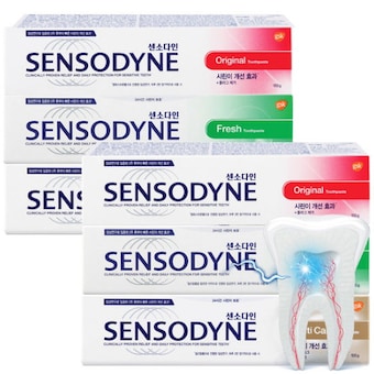 <b>센소다인</b> 오리지널 플러스 100g x 2개 + 후레쉬 100g x 2개 + <b>멀티</b><b>케어</b> 100g x 2개