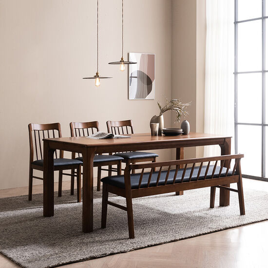 바렌트 고무나무 원목 식탁 1800