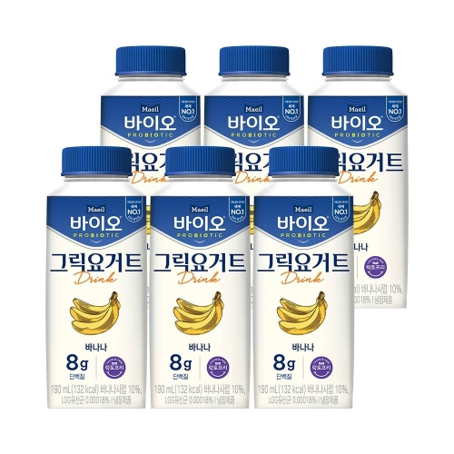  매일유업 매일바이오 그릭요거트 드링크 바나나 190ml [6개]