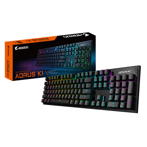 GIGABYTE AORUS K1 RGB Fusion 게이밍 키보드 (적축, 영문)