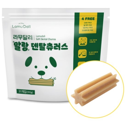 더블유비스킨 라무달리 강아지 말랑 덴탈츄러스 31p (1개)