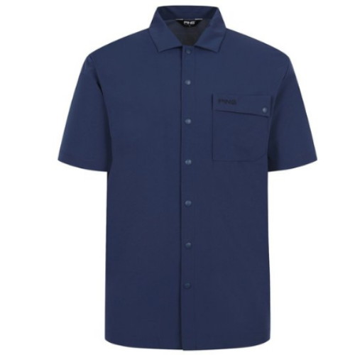 핑 아웃포켓 반팔 셔츠 111E2JS402_BL_이미지